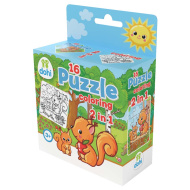 16-dijelna bojanka puzzle 2 u 1 - Vjeverica