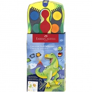 Faber-Castell: Connector set od 12 vodenih boja s povezivim paletama, s uzorkom dinosaura