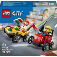 LEGO® City: Kamion za pizzu vs. vatrogasno vozilo, paket s trkaćim automobilom (60458)