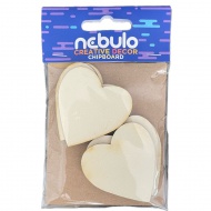 Nebulo: set od 6 drvenih dekorativnih srca 4,5x5x0,2 cm