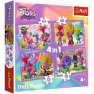 Trollovi 3: 4 u 1 puzzle set - Trefl