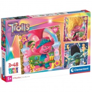 Trolovi 3.: 3 u 1 48-dijelni puzzle set - Clementoni