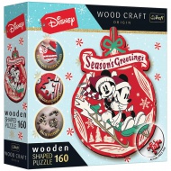 Wood Craft: Disney - Mickey i Minnie Božić s 160 komada premium drvenih slagalica - Trefl