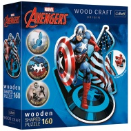 Wood Craft: Marvel - Kapetan Amerika 160 komada premium drvena slagalica - Trefl