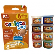 Baby set za bojanje prsti sa više boja 8x50ml - Carioca