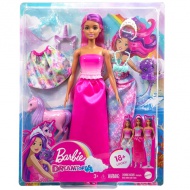 Barbie® Fairytale: Transformirajuća sirena lutka 2023 s dodacima - Mattel