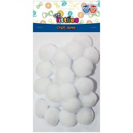 Bijeli pompon set 15mm 60kom