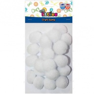 Bijeli pompon set 25mm 25kom