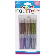 Carioca: Glitter Dust 6 kom sjajni set u tegli - Pastelne boje