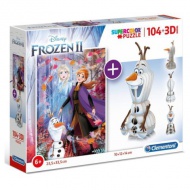 Clementoni: Disney Snježno kraljevstvo 2u1 puzzle i Olaf model