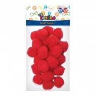 Crveni pompon set 60kom 15mm