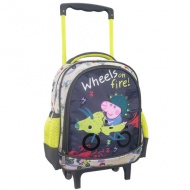 Peppa Pig Wheels on fire kotrljajući ruksak za vrtić 27x10x31cm