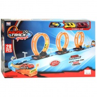 Racing Track: 28-dijelni set trkaće staze s 3 petlje i 2 auta na povlačenje 1/64