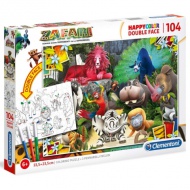 Zafari Double 2 u 1 104kom dvostane puzzle za bojanje - Clementoni